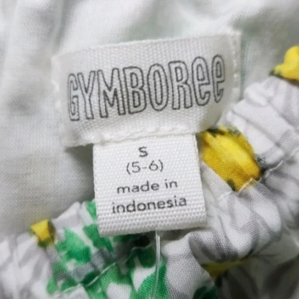 Gymboree‎ Girls White Yellow Green Daisy Print Shirt/ Top NWT S Sz (5-6) Lined